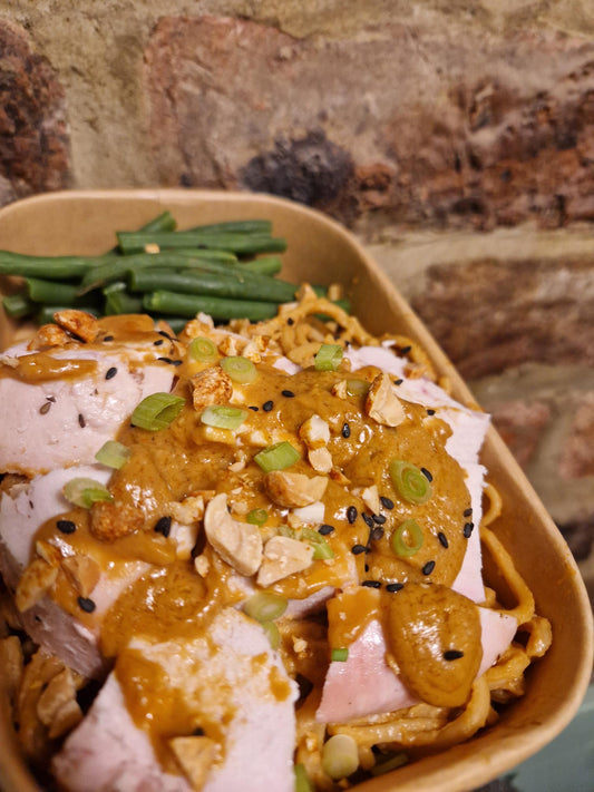Chicken Satay and Noodles