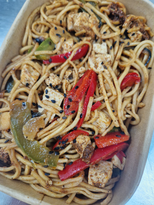 Tofu Chow Mein with Noodles (Vegan)